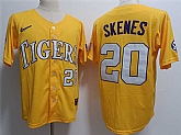 Men's LSU Tigers #20 Paul Skenes Gold 2023 Stitched Baseball Jersey Dzhi,baseball caps,new era cap wholesale,wholesale hats